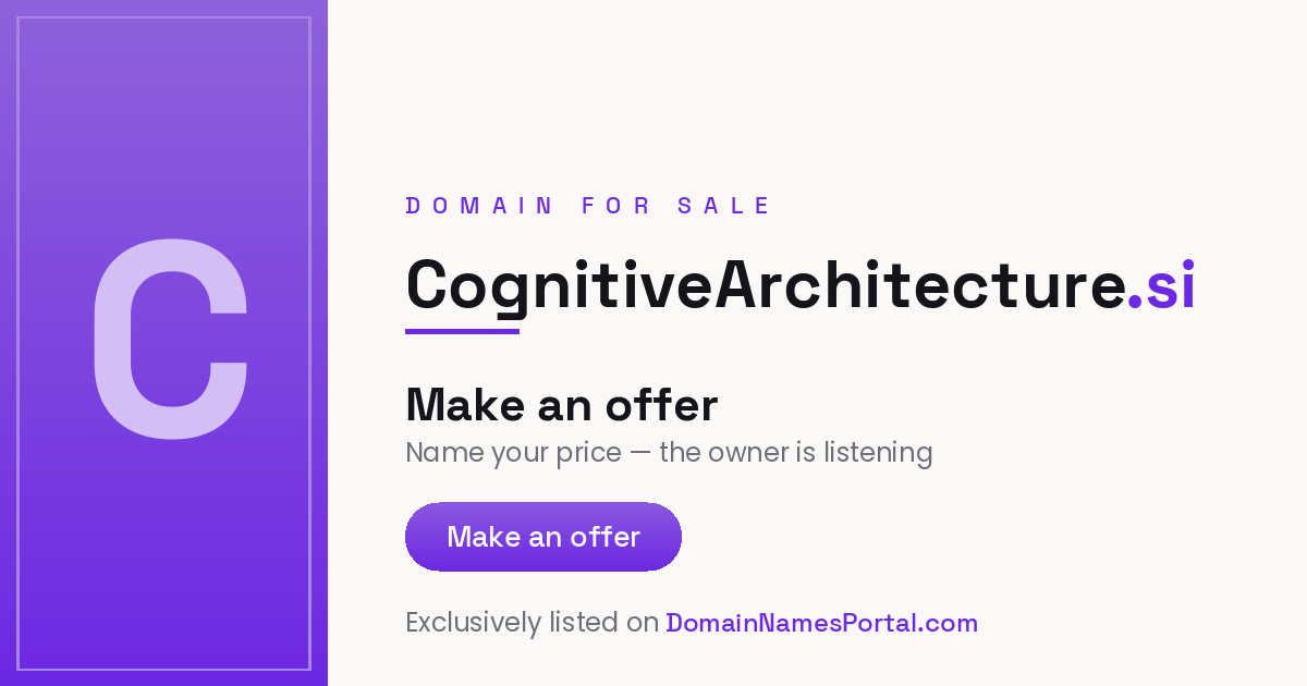 CognitiveArchitecture.si share card