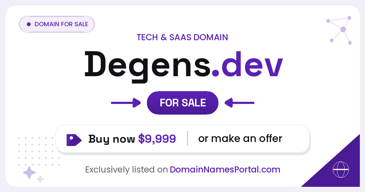 Degens.dev share card