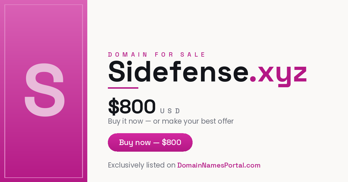Sidefense.xyz share card