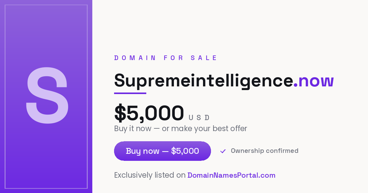 Supremeintelligence.now share card