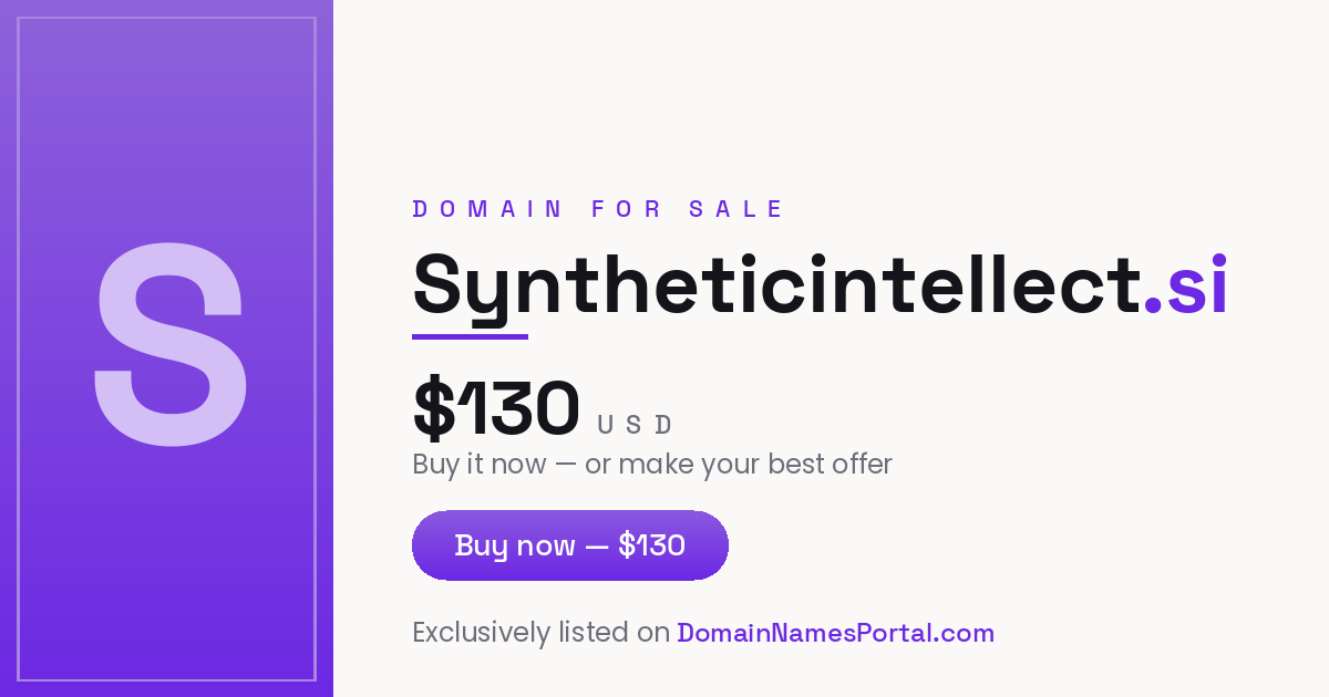 Syntheticintellect.si share card