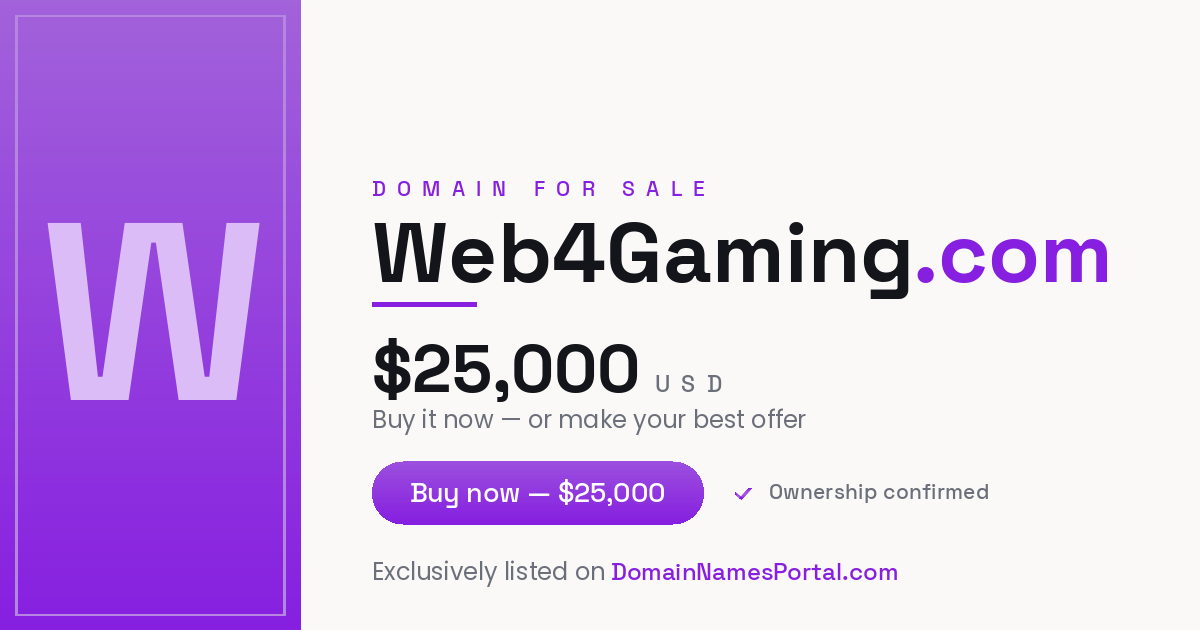Web4Gaming.com share card